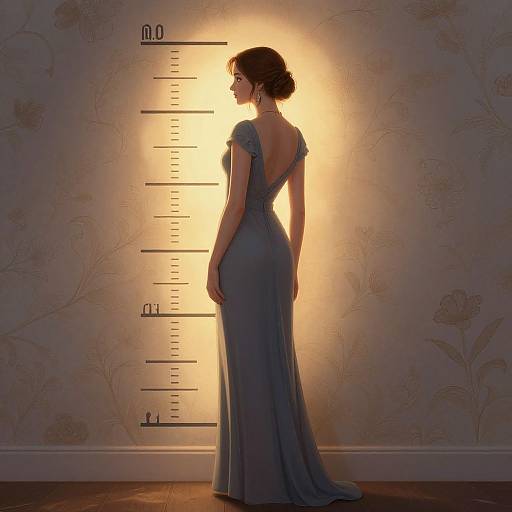 Elegant Height Comparison Vintage Scene