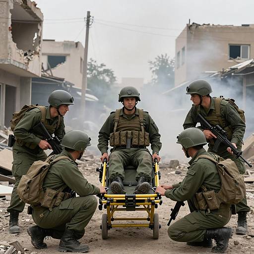 Intense Battlefield Scene with Soldiers