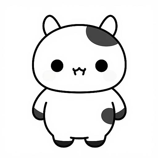 Kawaii Pixar Style Cow Character