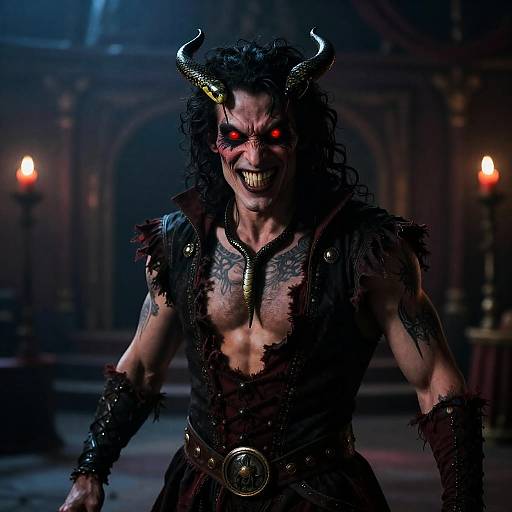 Male Demon Magician with Glowing Red Eyes