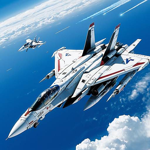 VF-25 Messiah Valkyrie Fighter Jet in Flight