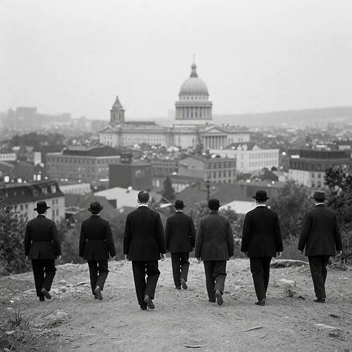 Vintage Urban Stroll: A Monochrome Scene