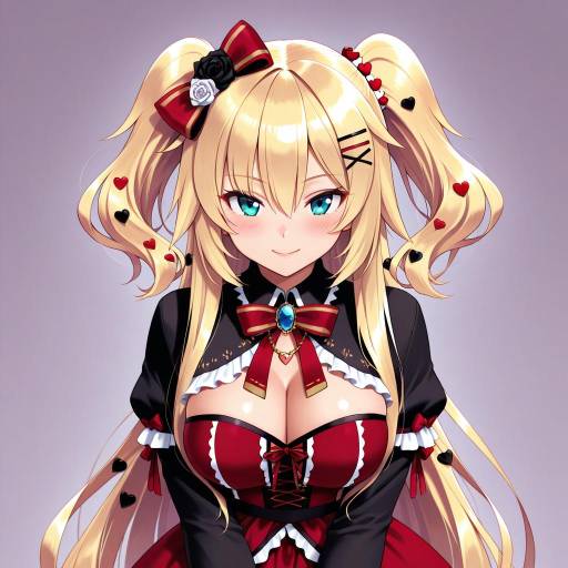 Illustration of Akai haato (gothic lolita), hololive in the style of Po-ju