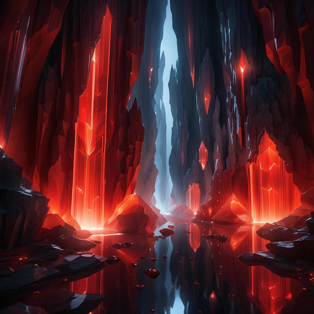 Cinematic Illustration of a Crystal Cavern