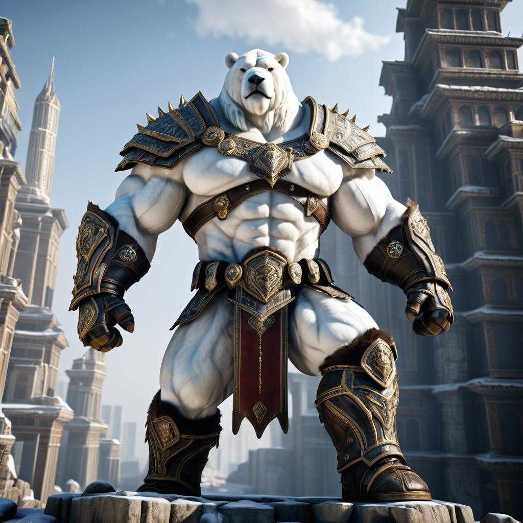 Epic Titan Warrior Polar Bear Render