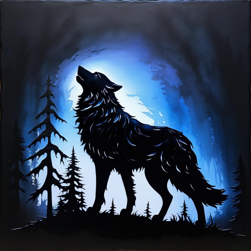 Mystical Wolf: Silhouette in Shadow