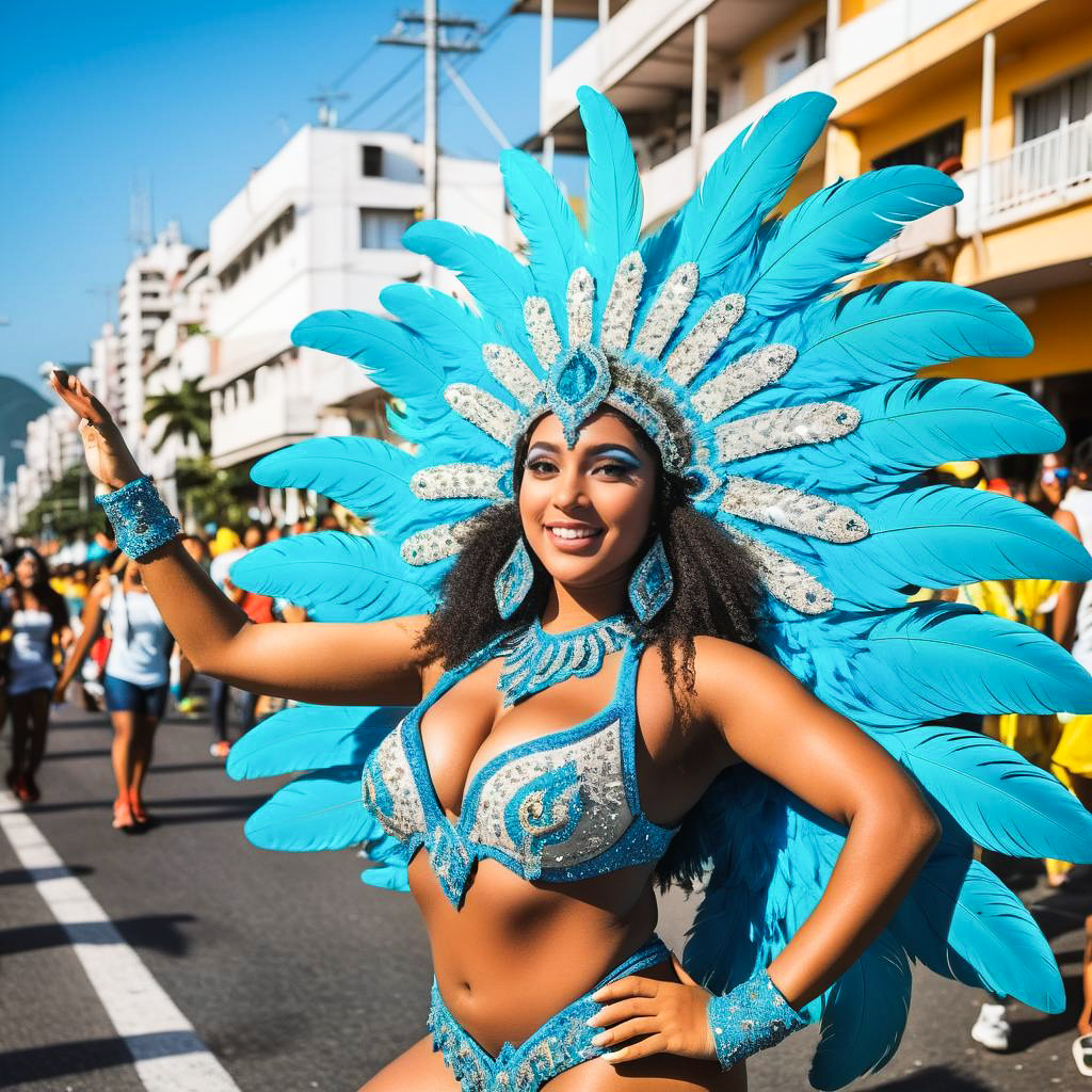 Energetic Carnival Performer in Rio