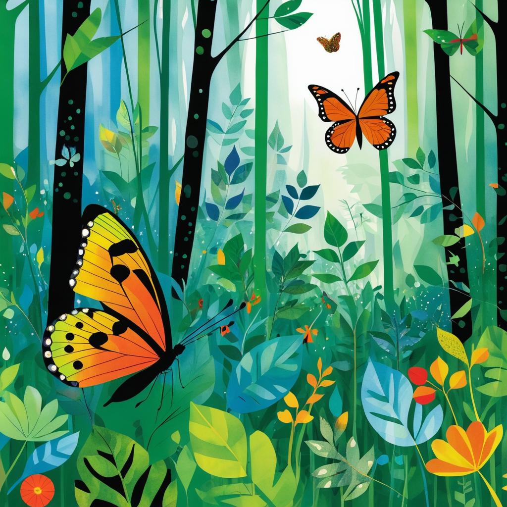 Whimsical Enchanting Butterfly Illustration