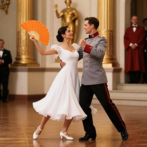 Elegant Ballroom Dance with Historical Attire