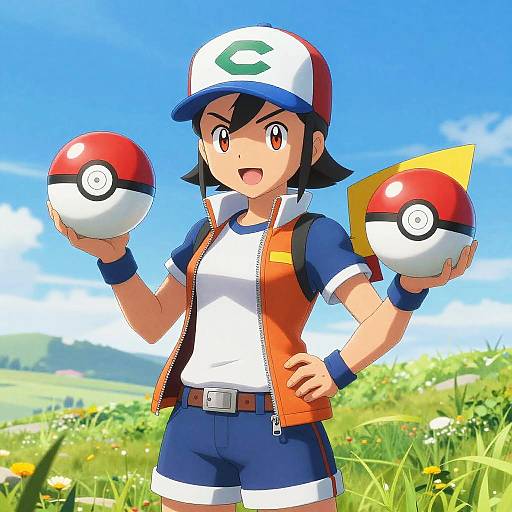 Female Pokemon Trainer Digital Illustration