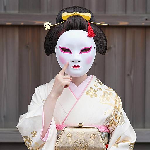 Elegant Japanese Woman in Traditional Kimono