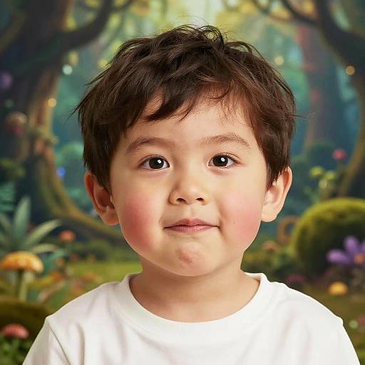 Whimsical Child in Fantasy Forest