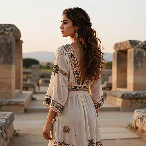 Boho Half-Updo in Ancient Ruins