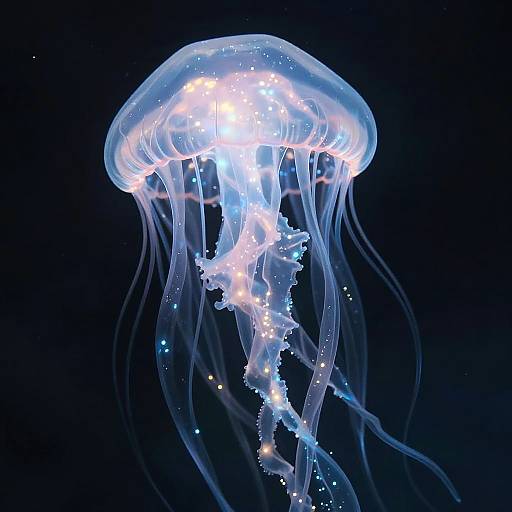 Surreal Bioluminescent Jellyfish Hair