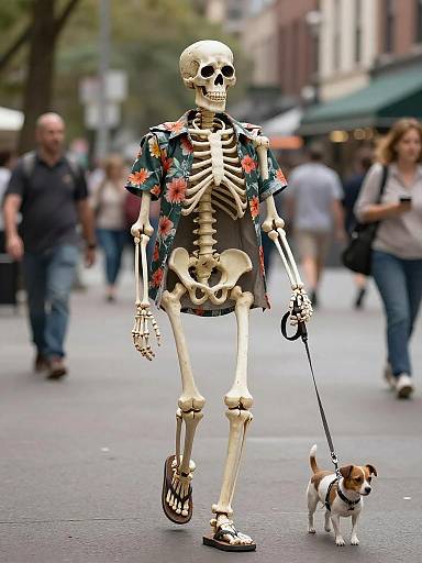 A Skeleton's Day Out with a Dog