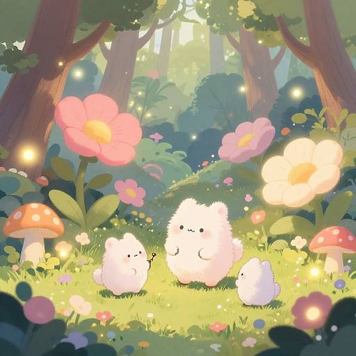 Whimsical Fluffy's Magical Forest