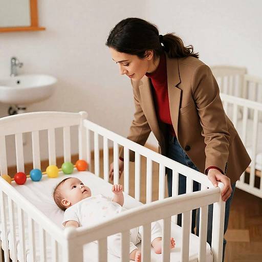 Warm Family Moment in a Nursery