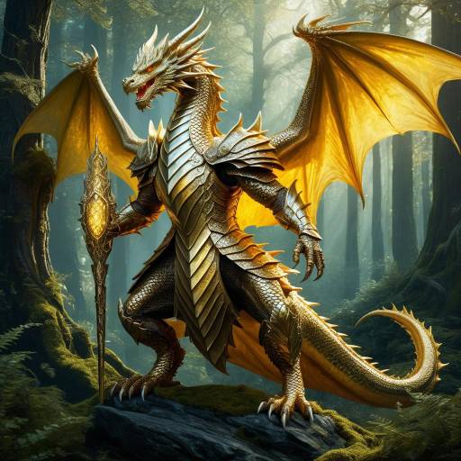 Majestic Golden-Scaled Dragon Sorcerer Majestic Golden-Scaled Dragon Sorcerer