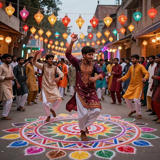 Vibrant Pakistani Street Festival Dance