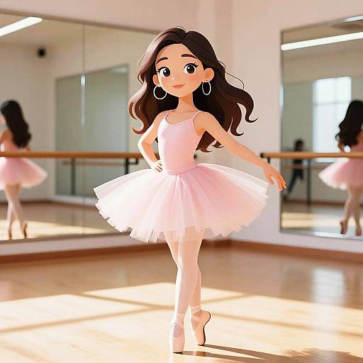 Graceful Teen Ballerina in Sunlit Studio