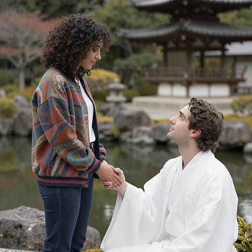 Serene Garden Embrace at Pagoda Pond