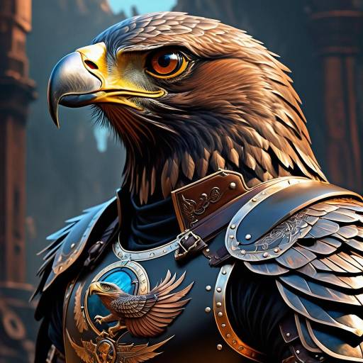 Detailed Digital Warrior with Eagle Emblem Detailed Digital Warrior with Eagle Emblem