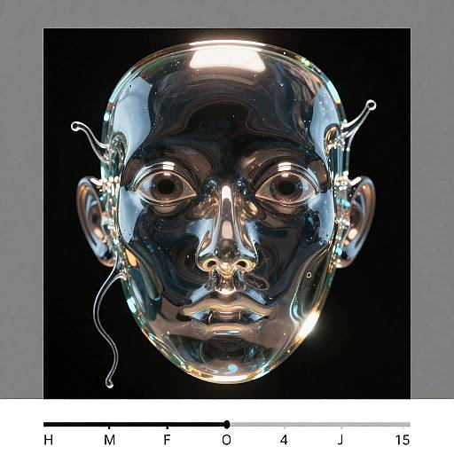 Glassy Surreal Face with Tendrils