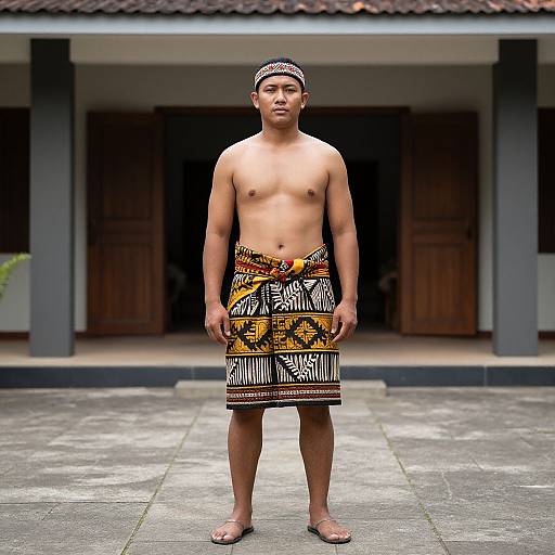 Samoa Male Traditional Costume Portrait