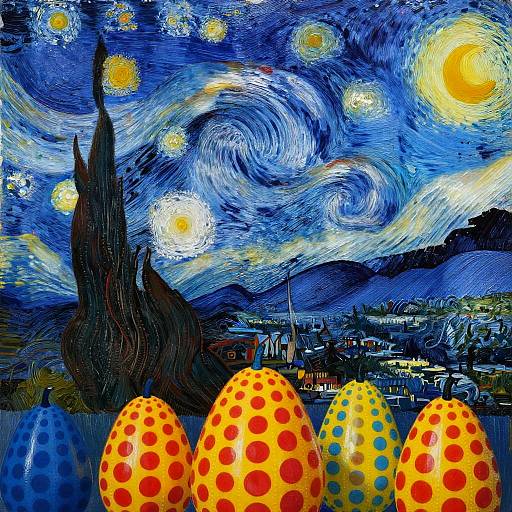 Starry Night Reimagined with Kusama Dots