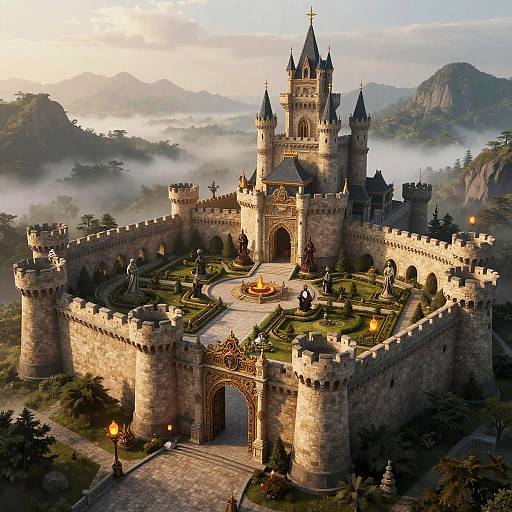 Mystical Medieval Fantasy Castle Layout