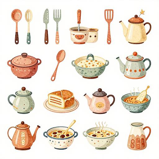 Vintage Kitchen Utensils Clip Art