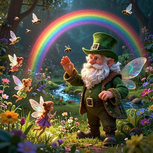 Enchanted Leprechaun and Fairy Garden