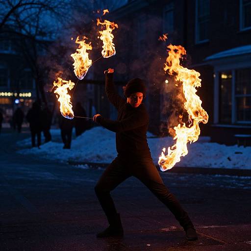 Fire and Shadow Street Performance