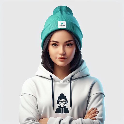 Minimalist Logo of a Programmer Woman