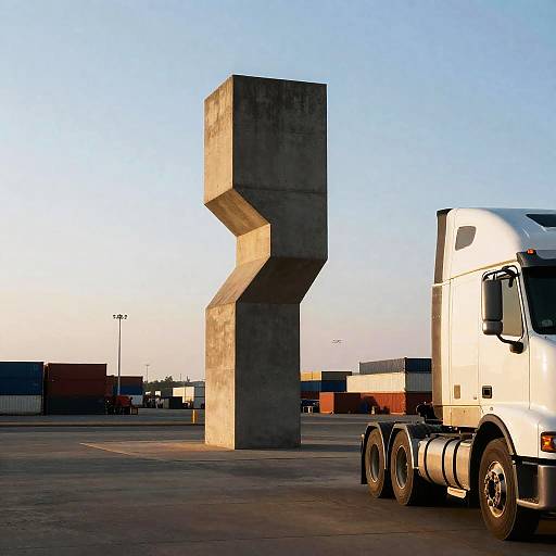 Brutalist Sculpture in Shipping Lot