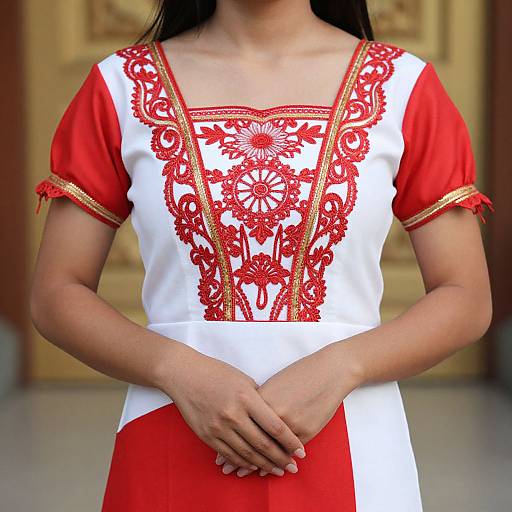 Traditional ASEAN Costume Close-Up
