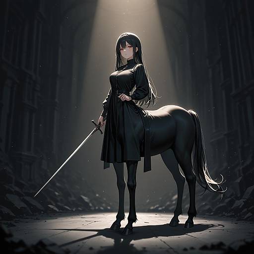 Dark Centaur Woman with Sword