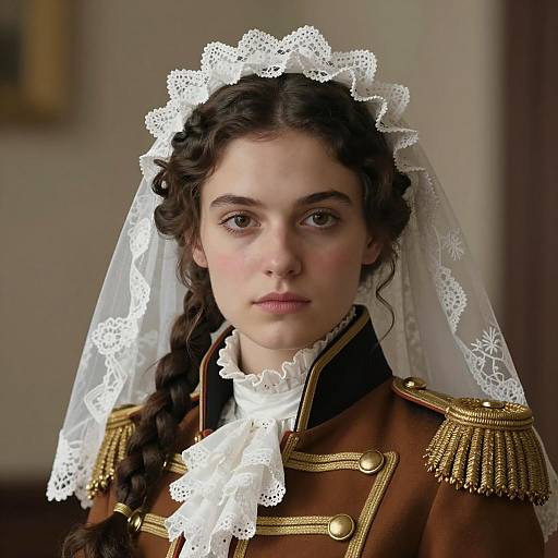 19th Century Woman in Military-Style Costume