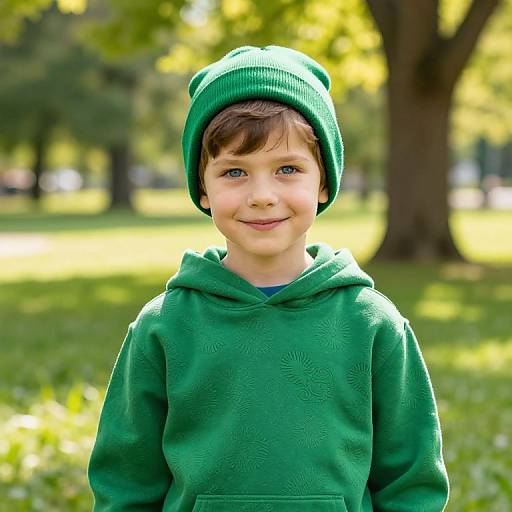 Cheerful Boy in Sunny Park
