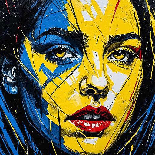 Expressive Abstract Portrait with Acrylic Textures