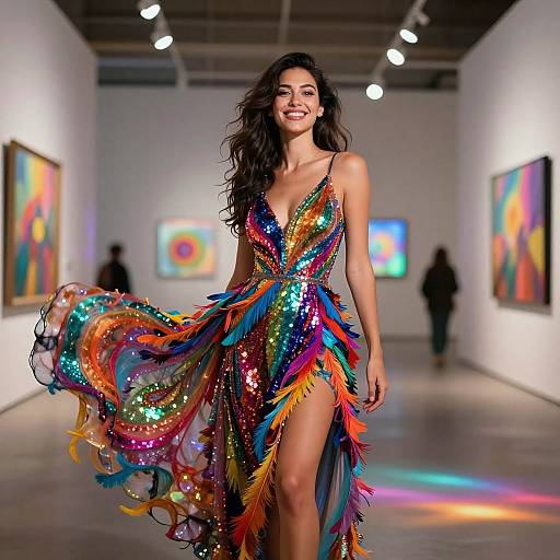 Vibrant Kaleidoscope Fashion Portrait