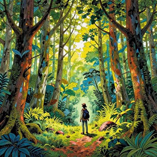 Vibrant Glass Forest Landscape