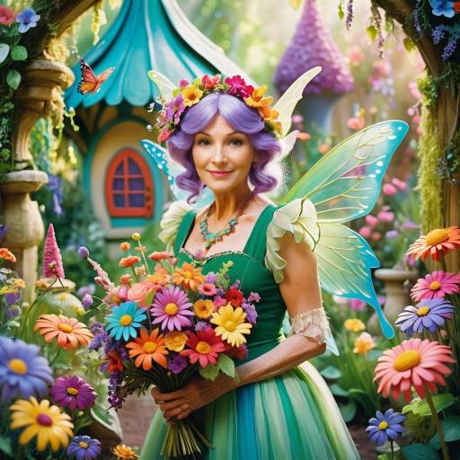 Enchanting Garden Fairy in Vibrant Scene