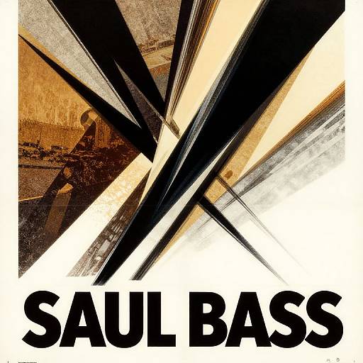 Abstract, dynamic poster with diagonal black, white, and brown lines converging, featuring a shadowy figure in the background. Bold white text at the