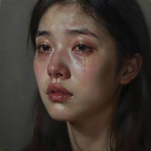 Melancholic Woman in Oil Painting