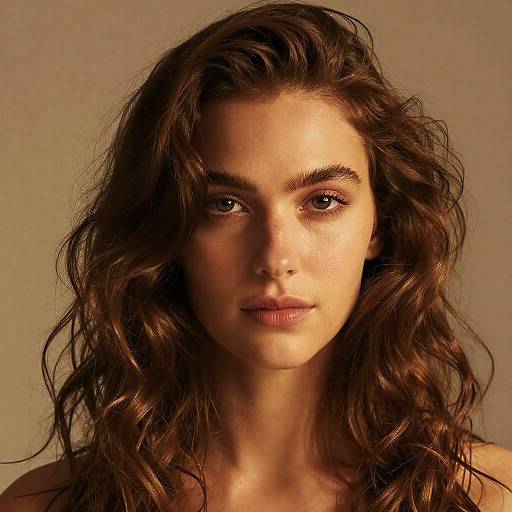 Realistic Portrait with Tousled Brown Hair