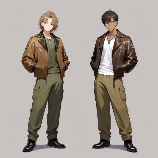 Identical Brothers in Casual Urban Style Identical Brothers in Casual Urban Style