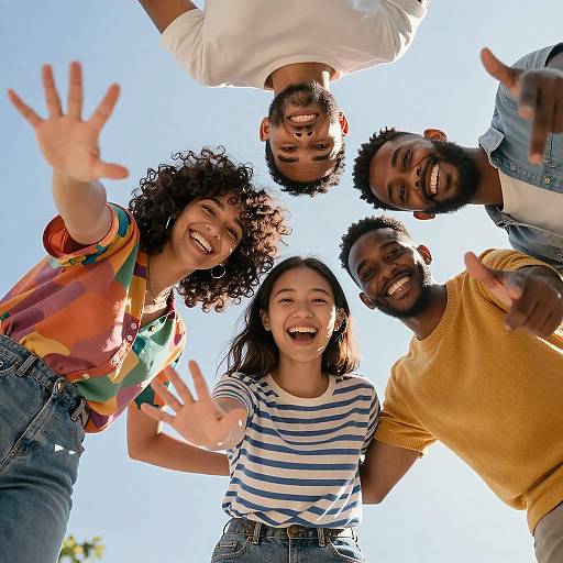 Diverse Friends Celebrating Connection Outdoors