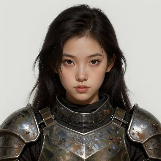 Elegant Warrior Girl Digital Portrait
