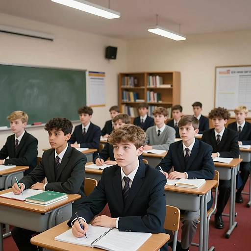Teenage Boys in Classroom Setting